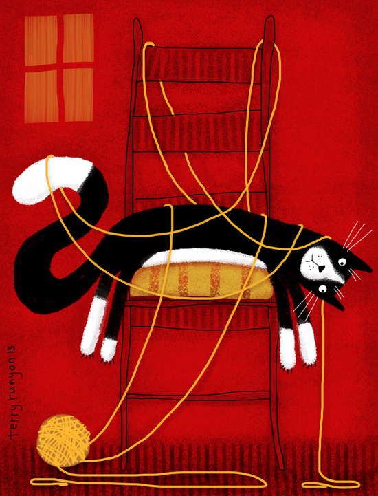Cat art by Terry Runyan